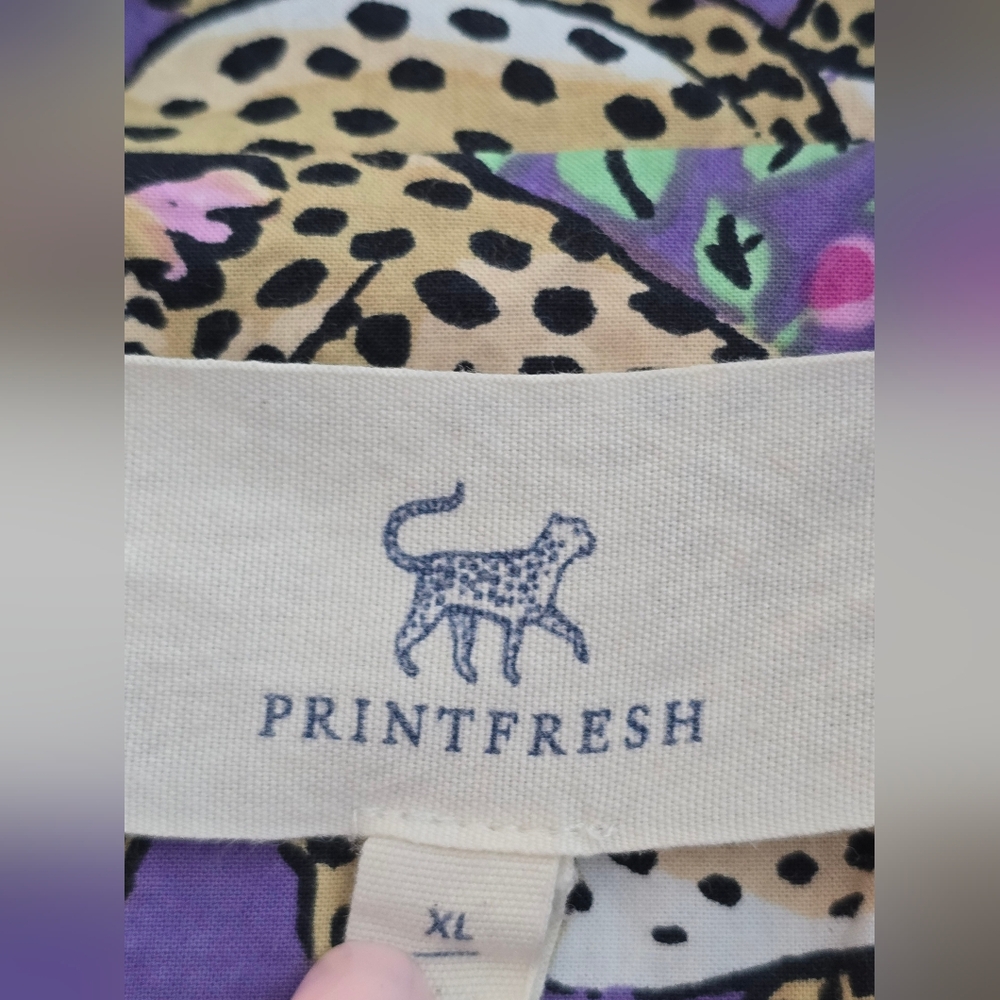 Printfresh Bagheera Violet Aninal Print Short Sleeve Pajama Sleep Set XL - Picture 4 of 14